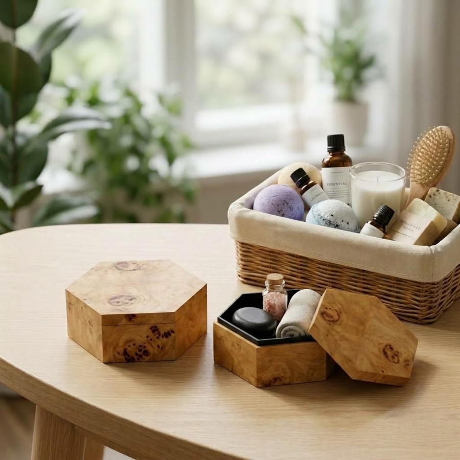 hộp gỗ đựng amenities