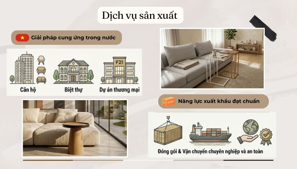dịch vụ sản xuất cung ứng trong và ngoài nước