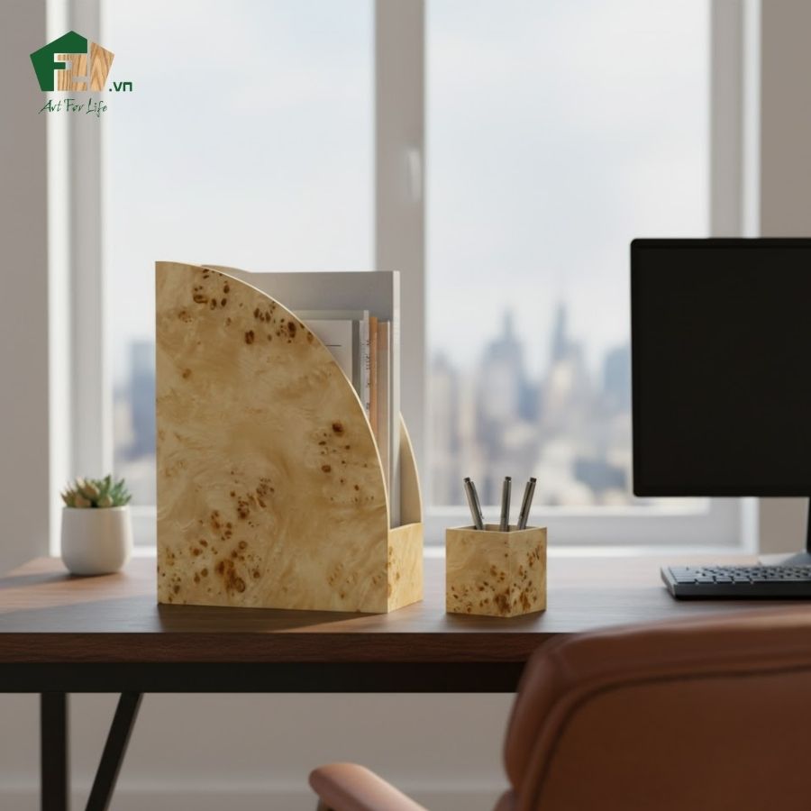 bộ văn phòng phẩm gỗ