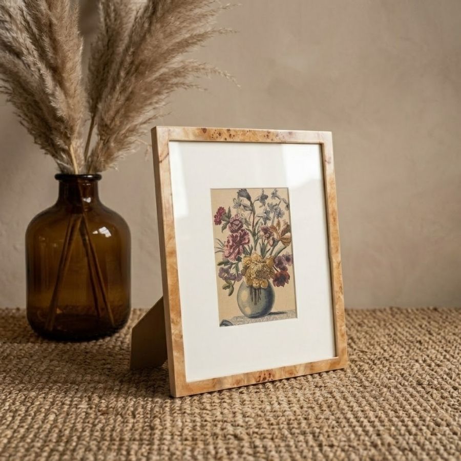 Khung hình vân Burl nghệ thuật để bàn