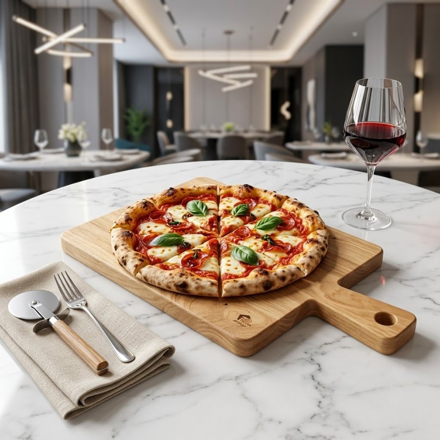 thớt gỗ trang trí pizza