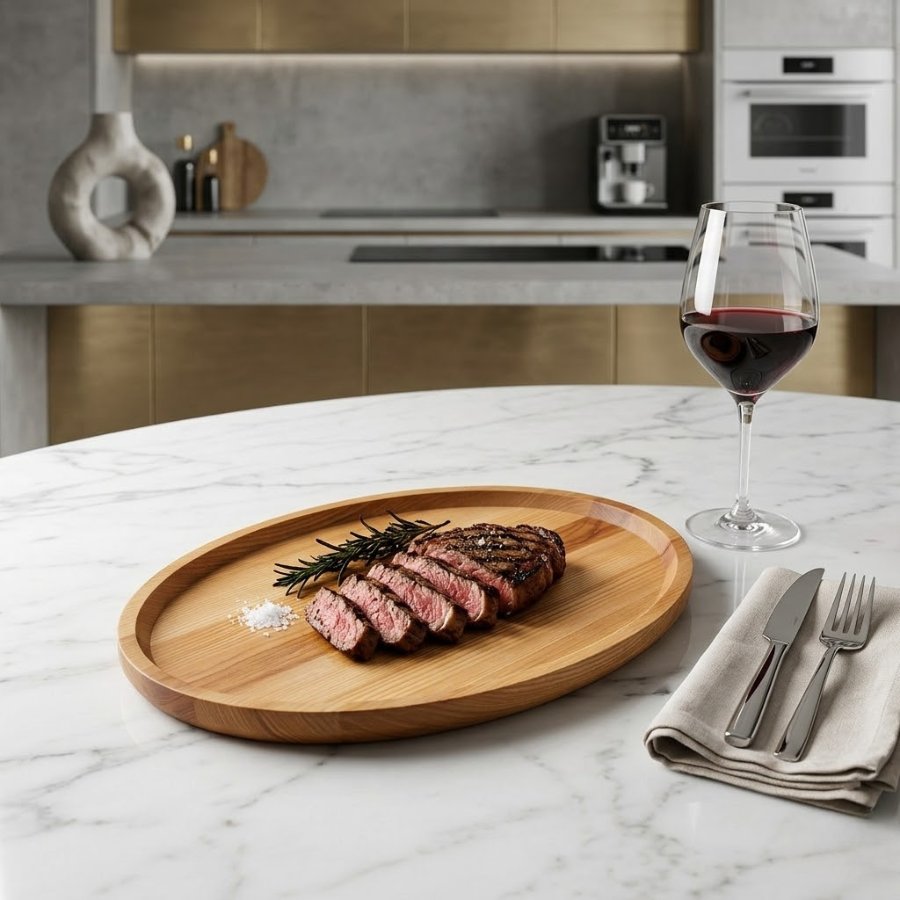 đĩa oval dùng cho món steak