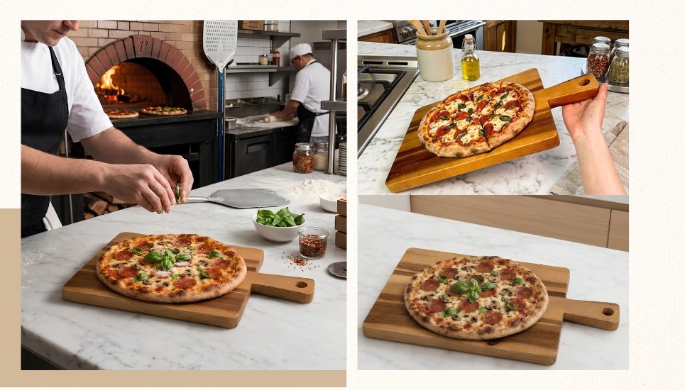 Khay gỗ đựng pizza cho nhà hàng