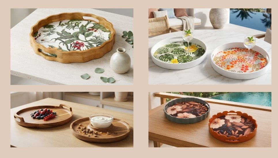 khay gỗ tròn bền đẹp