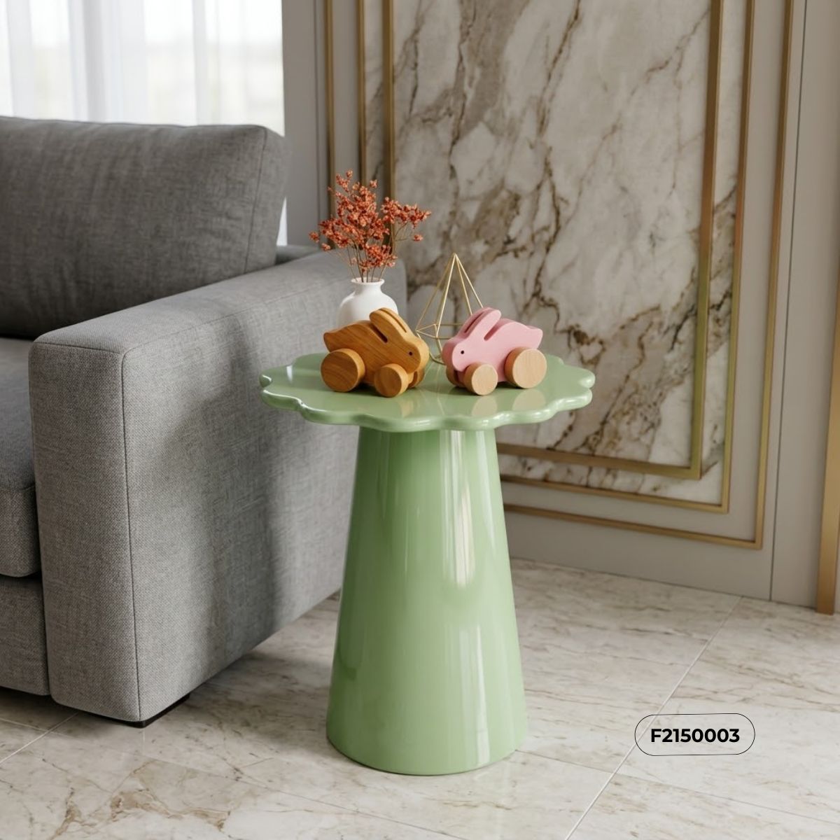 thỏ gỗ decor bàn phụ