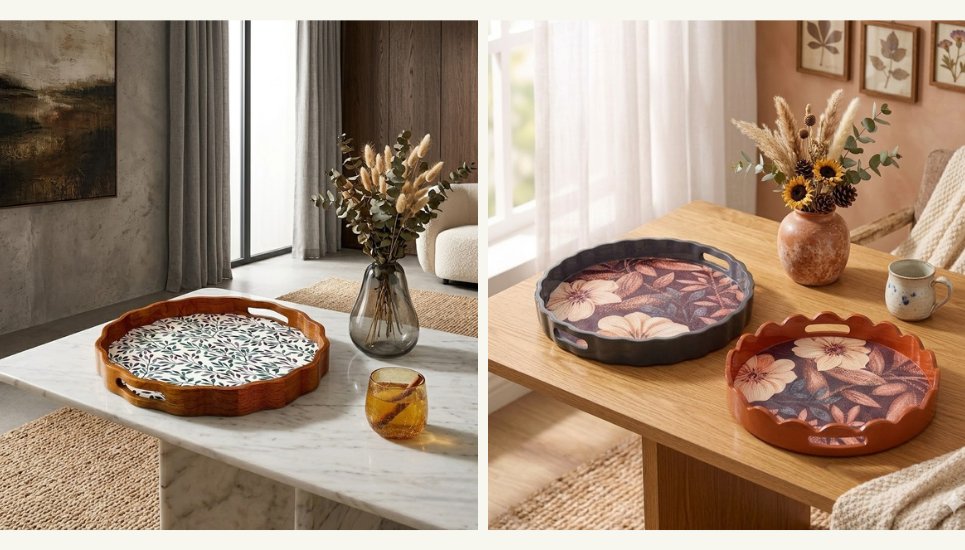 khay trang trí phòng khách