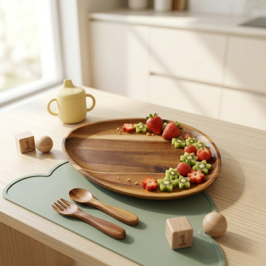 đĩa gỗ oval trẻ em