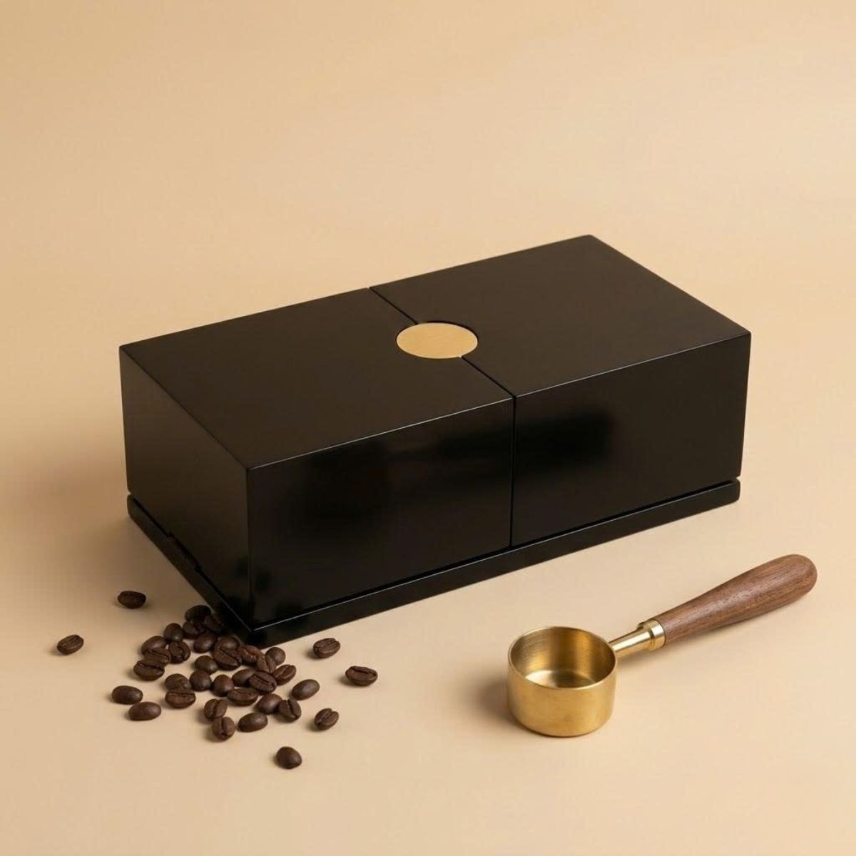 Hộp cafe đen nắp tách đôi