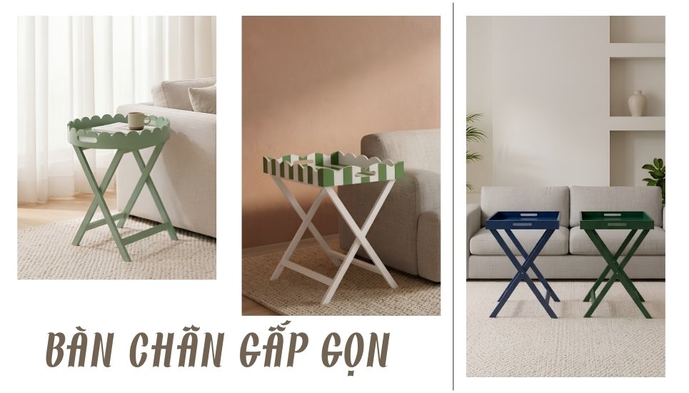 bàn góc sofa có chân gấp gọn