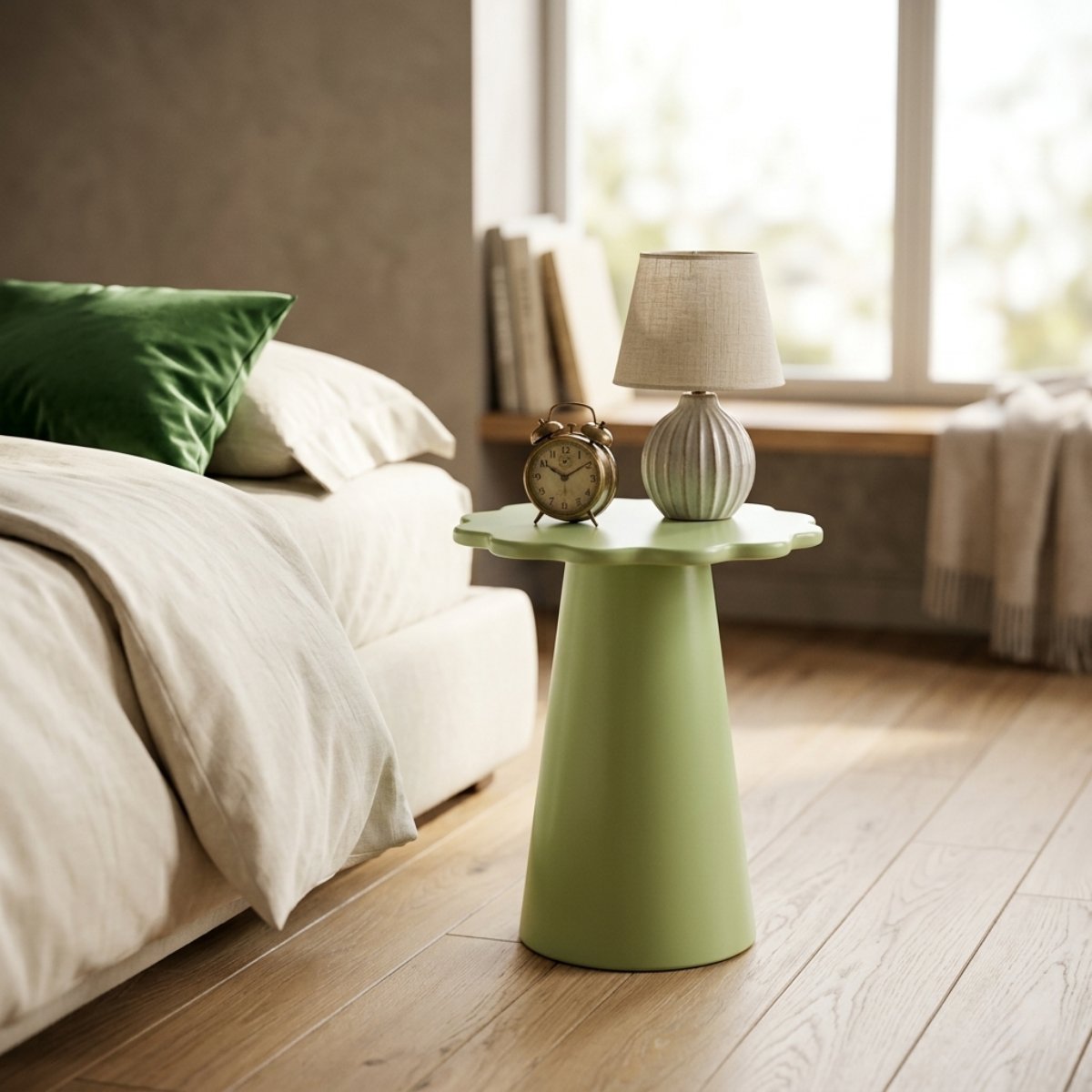 bàn gỗ decor hình cánh hoa