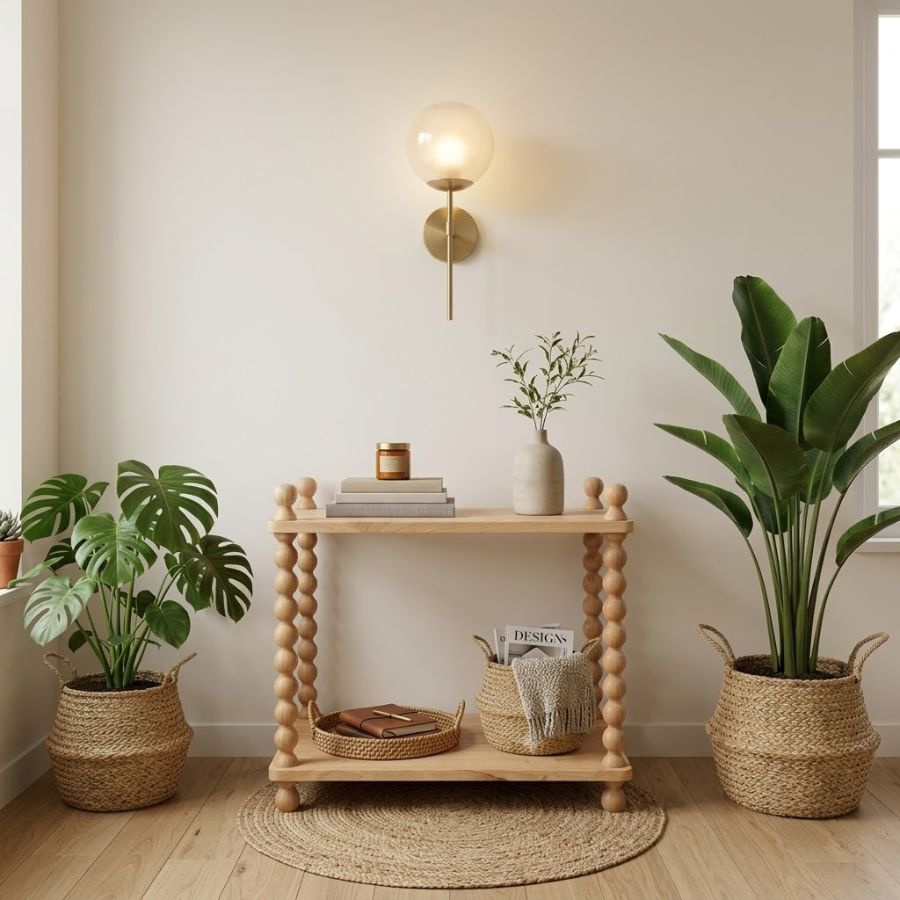 kệ gỗ tự nhiên 2 tầng