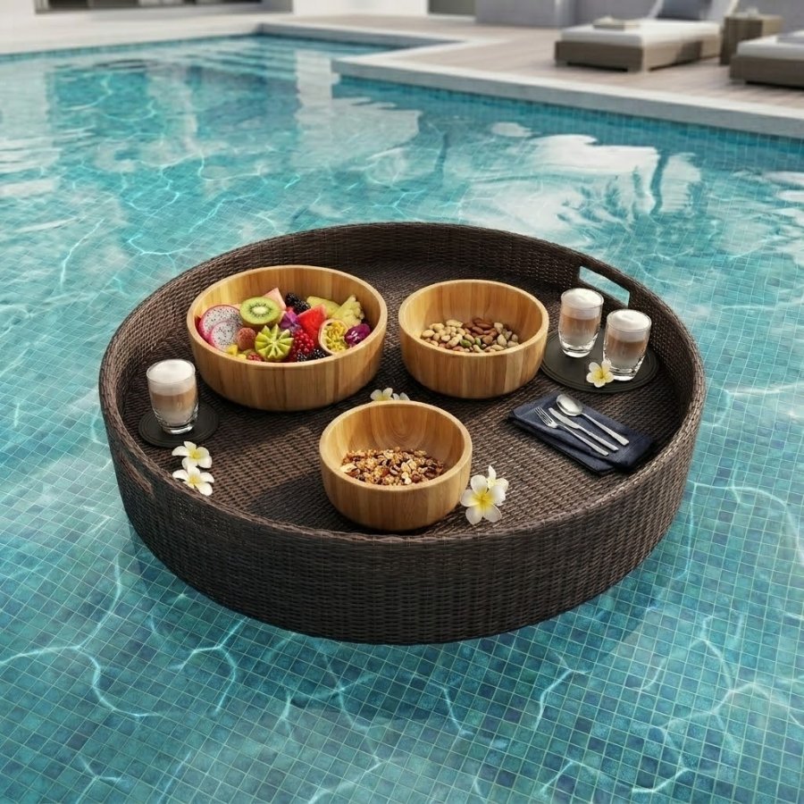 bữa sáng cùng tô gỗ tự nhiên