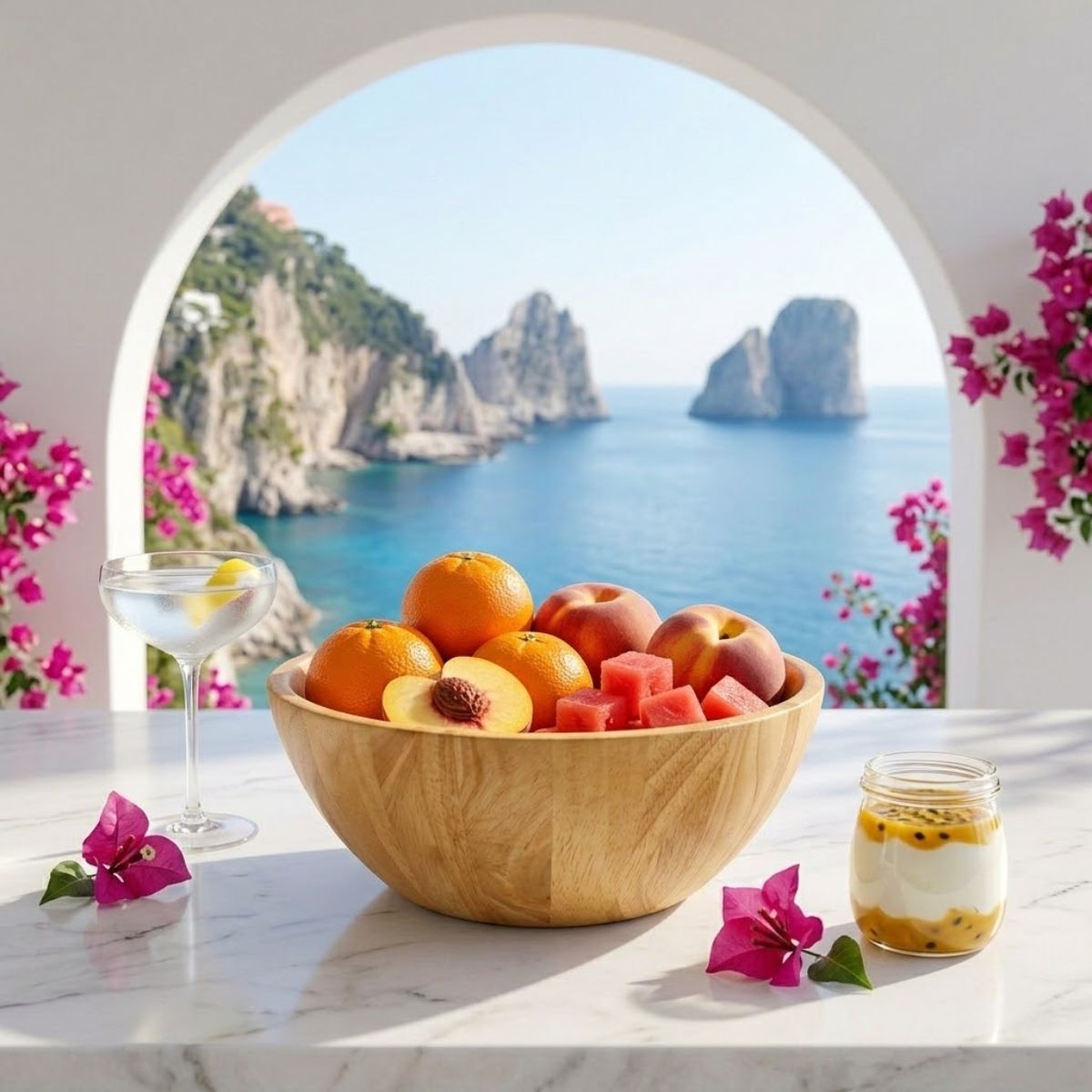 ô gỗ view biển qua vòm