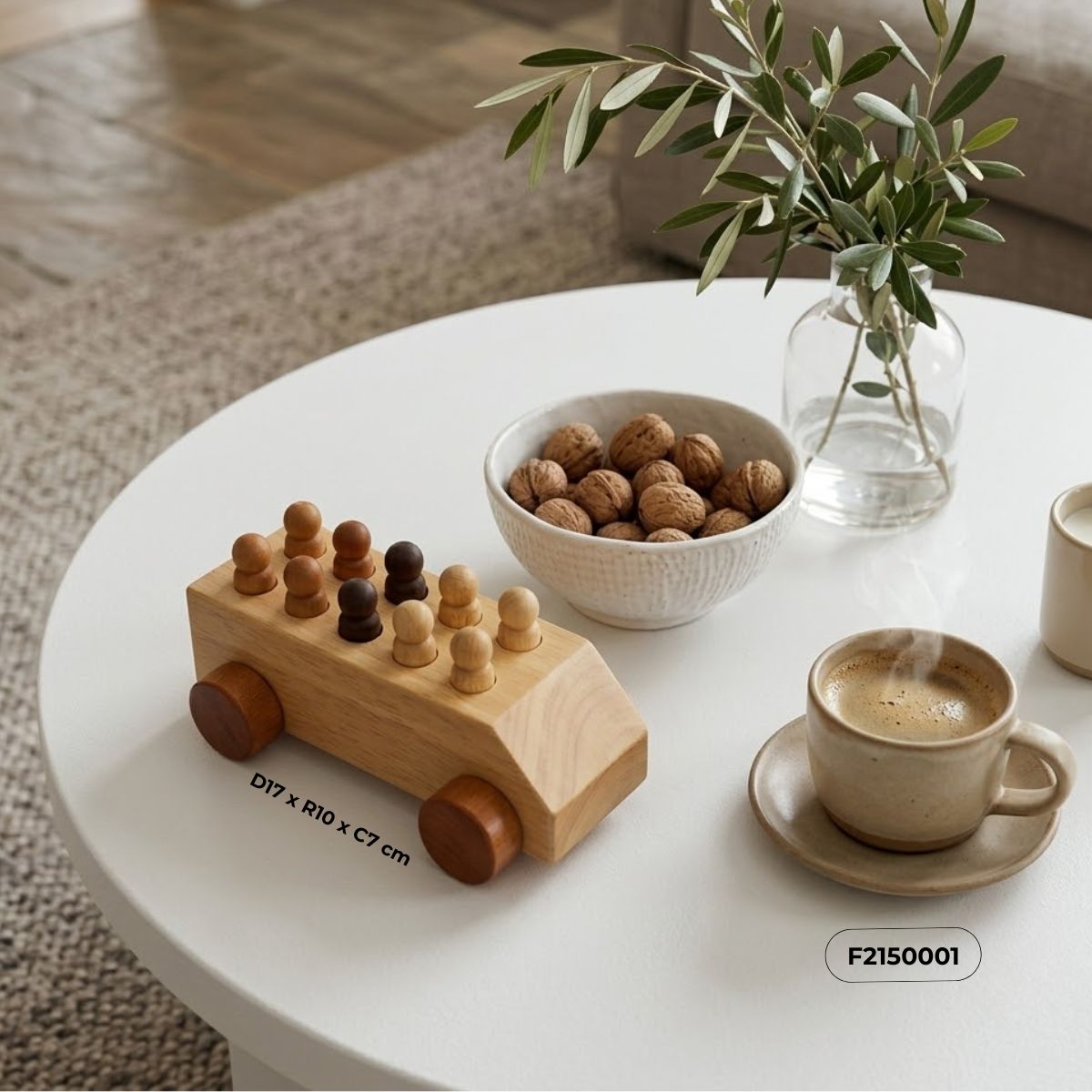 xe gỗ decor bàn trà, cà phê