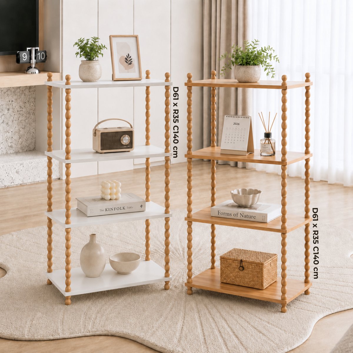 bộ kệ gỗ 4 tầng