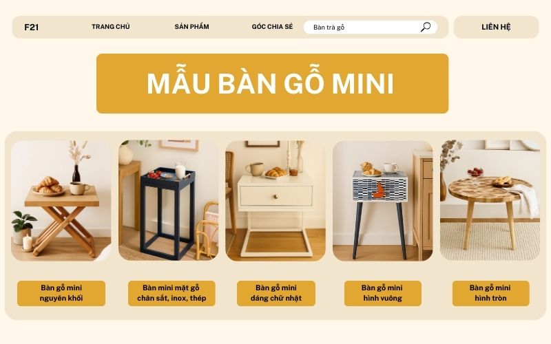 bàn trà gỗ nhỏ