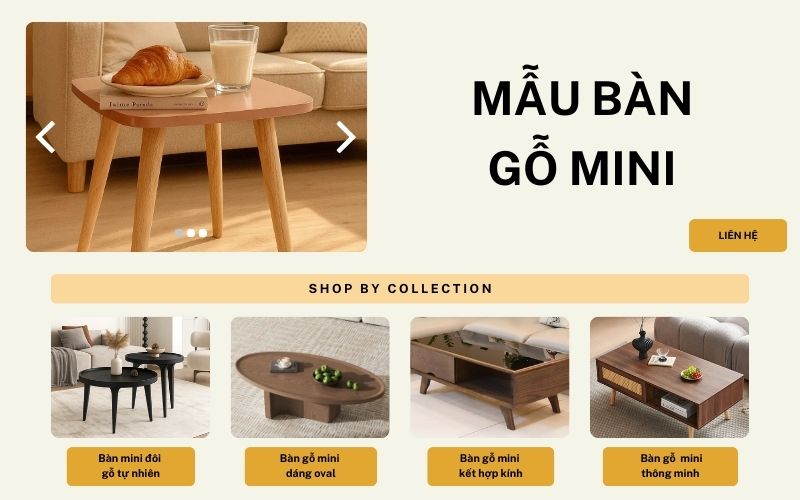 bàn mini bằng gỗ