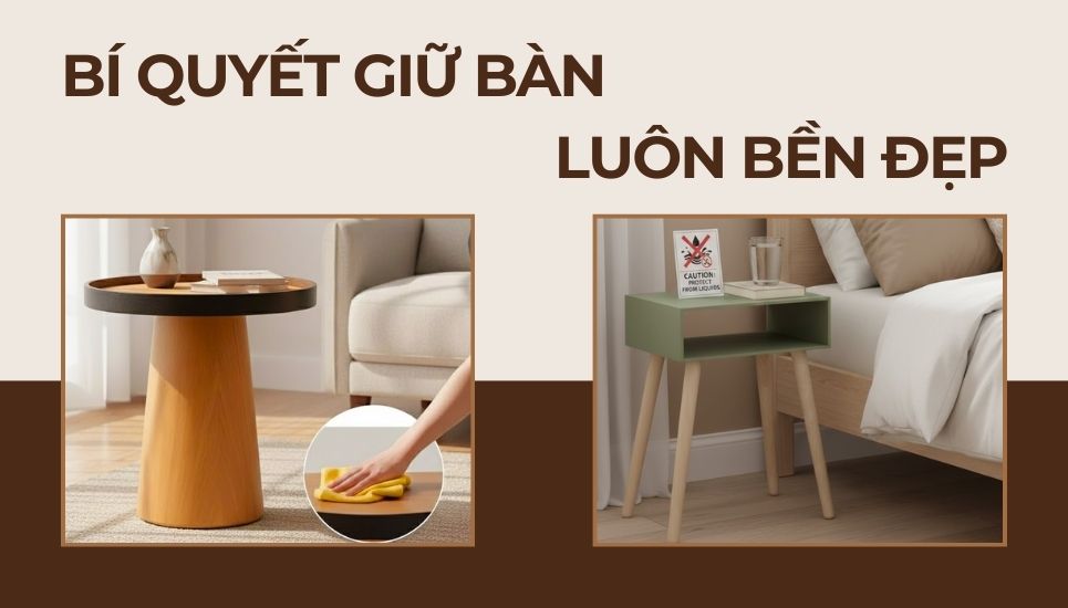 bàn gỗ nhỏ trang trí