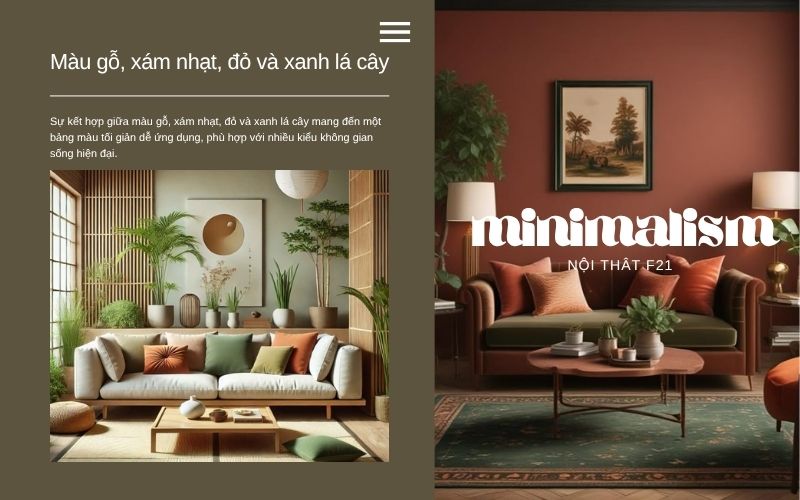 màu sắc trong thiết kế tối giản