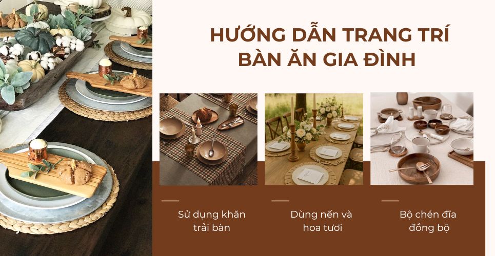 Hướng dẫn cách trang trí bàn ăn gia đình