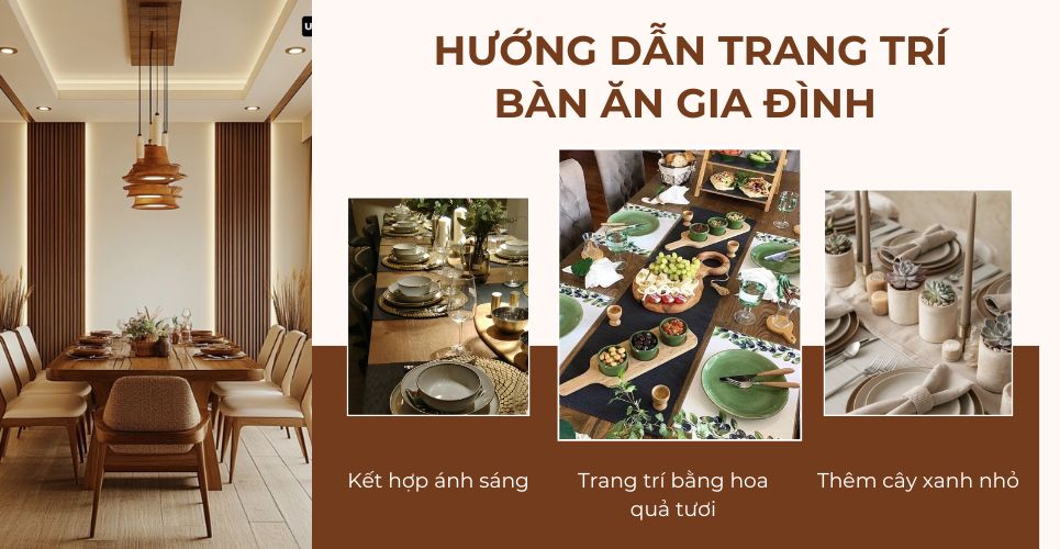 cách trang trí bàn ăn đẹp