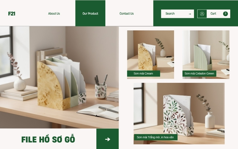 văn phòng phẩm bằng gỗ