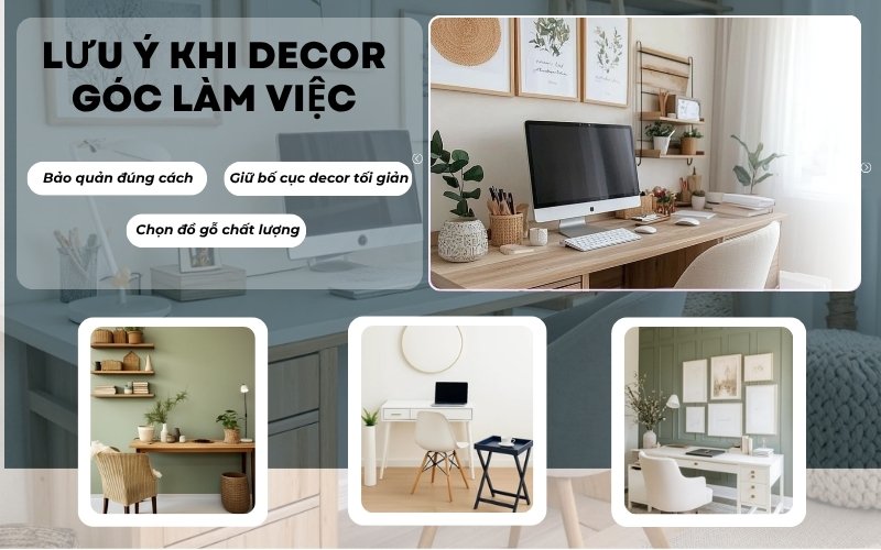 decor góc làm việc bằng gỗ