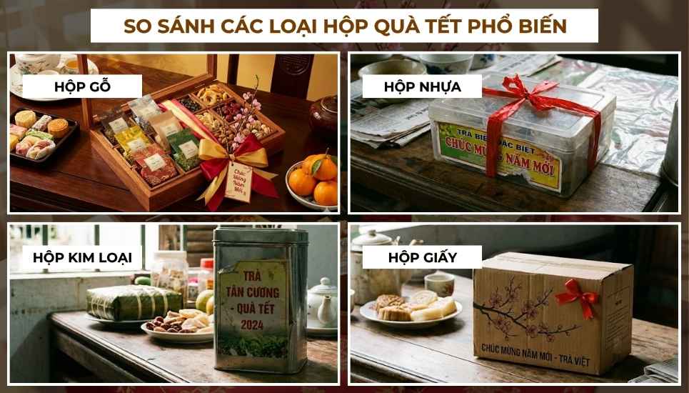 hộp bánh mứt, hộp trà gỗ