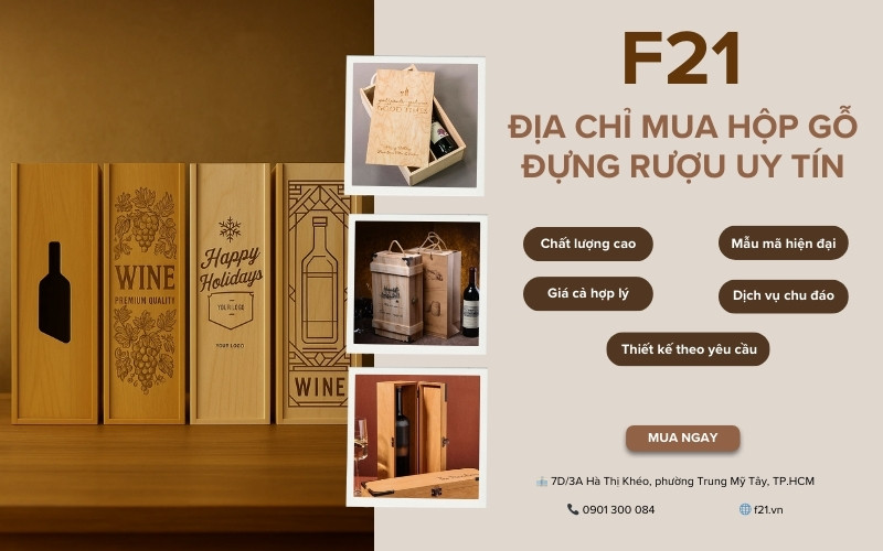 hộp gỗ đựng rượu 2 chai