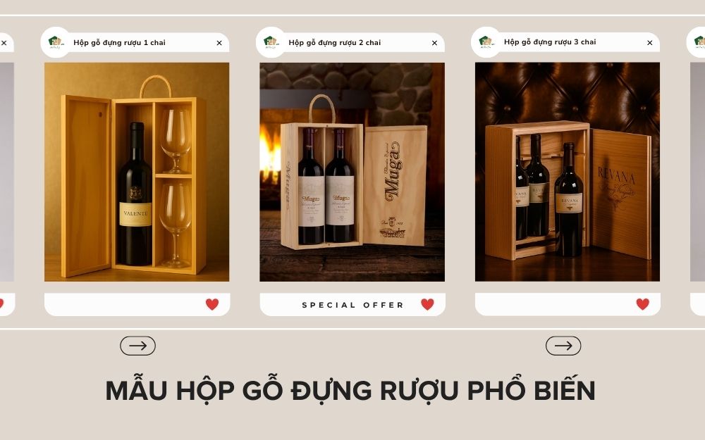 Hộp đựng rượu gỗ