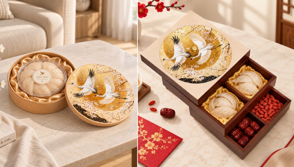 Hộp gỗ đựng yến thiết kế nghệ thuật