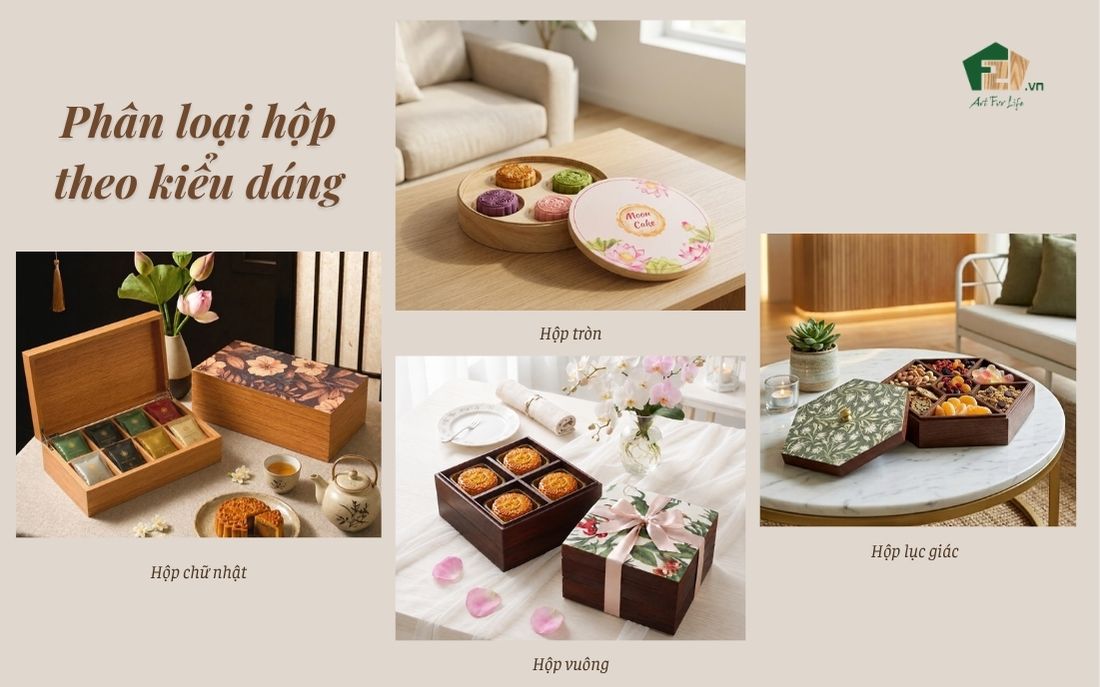 Phân loại hộp gỗ theo kiểu dáng