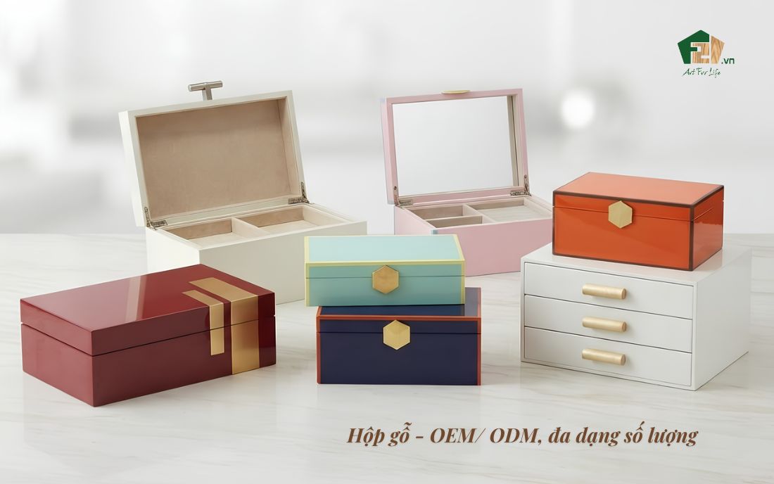 Một số mẫu hộp gỗ đặt hàng theo yêu cầu