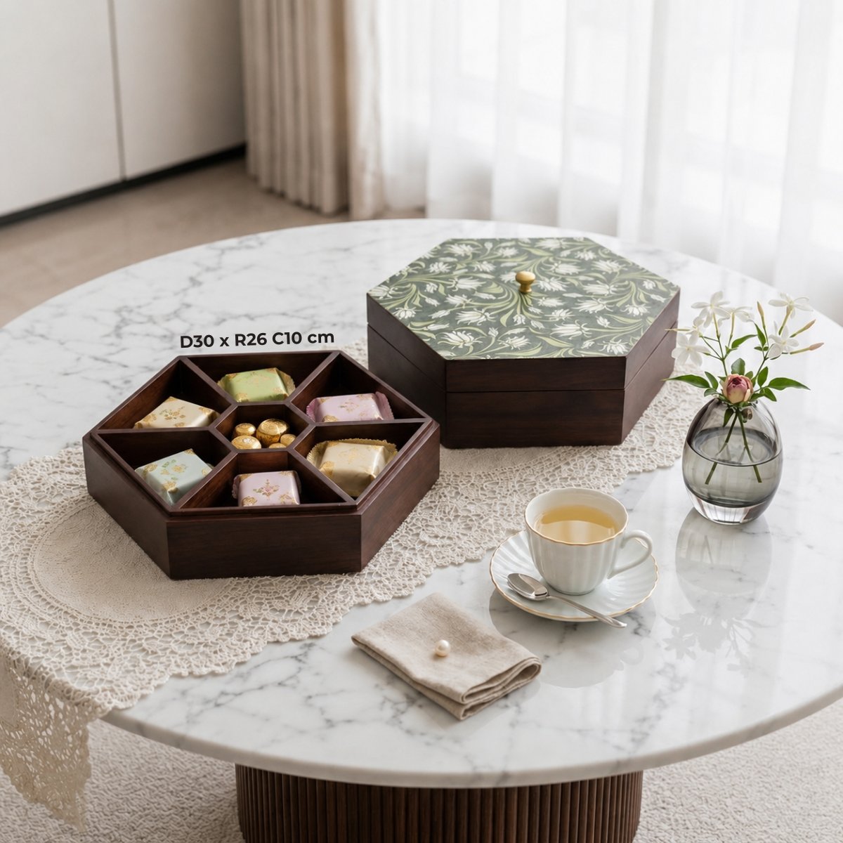 hộp bánh kẹo lục giác