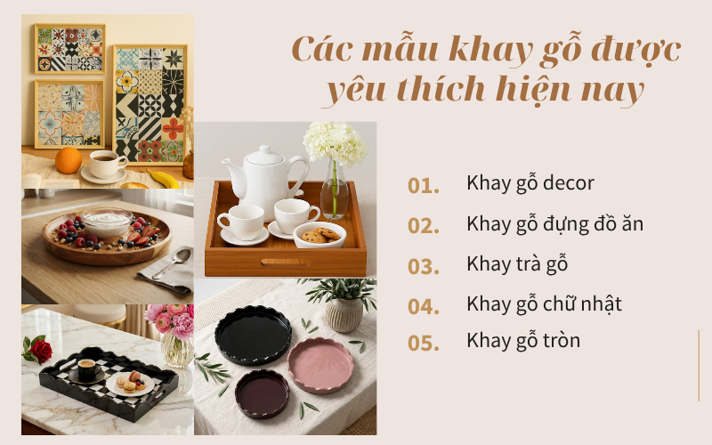 các mẫu khay gỗ được yêu thích hiện nay