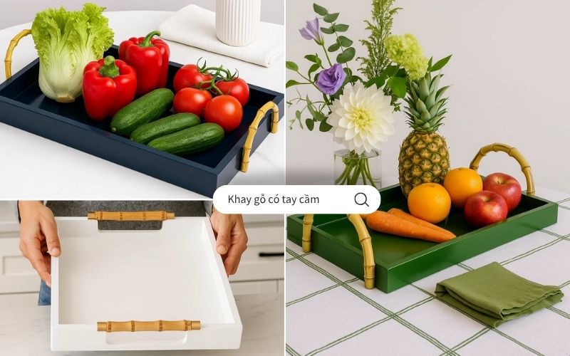 khay gỗ có tay cầm