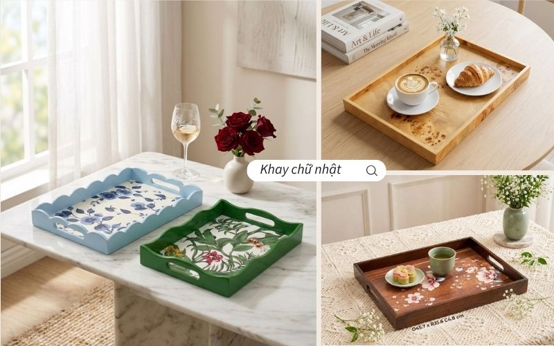 Khay gỗ chữ nhật