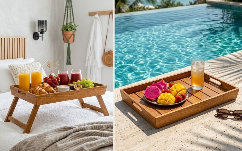 khay gỗ đựng đồ ăn có chân F21