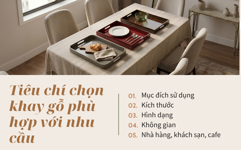 chọn khay gỗ phù hợp với nhu cầu