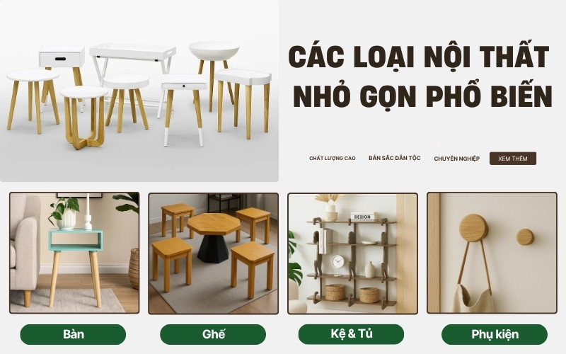 nội thất đa năng nhỏ gọn