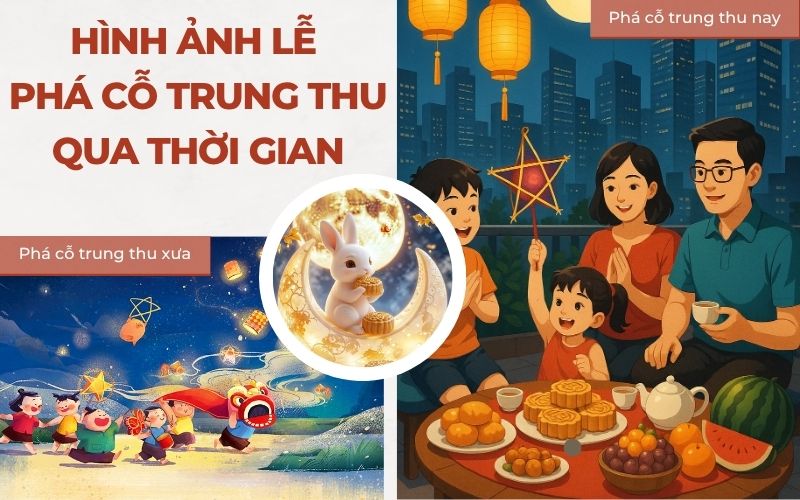 hình ảnh phá cỗ trung thu
