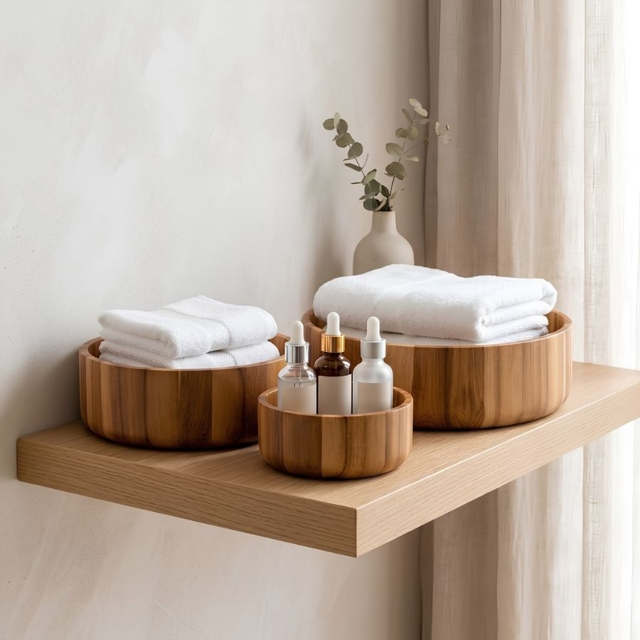 tô thành đứng gỗ tràm trong spa thư giãn