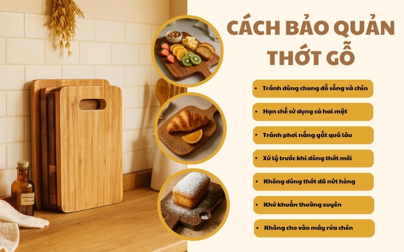 cách dùng thớt gỗ