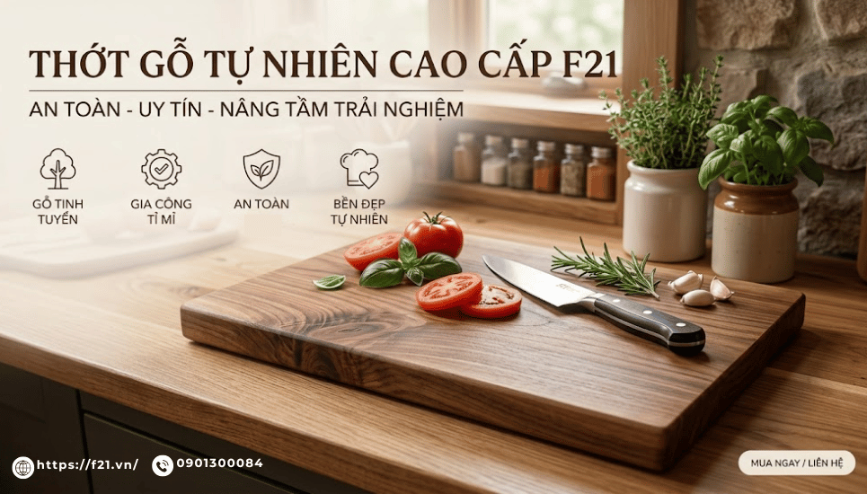 Mỹ nghệ và Nội thất F21 - Địa chỉ mua thớt gỗ an toàn, chất lượng