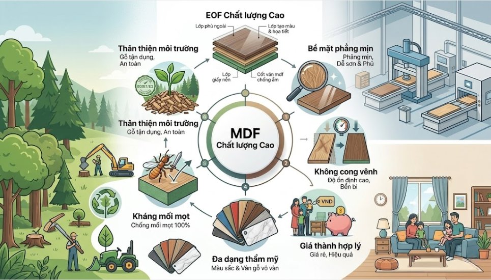 ưu điểm gỗ MDF là gì
