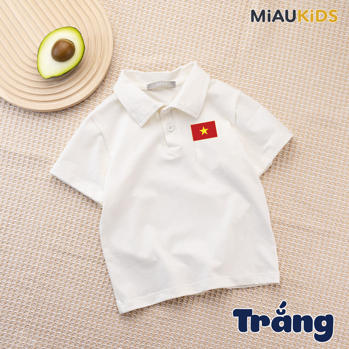 Áo Polo Cờ Đỏ Sao Vàng Cotton Cao Cấp Cho Bé 1-8 Tuổi