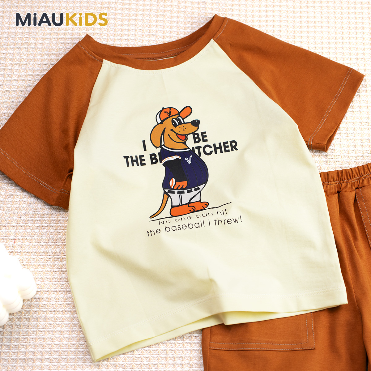Bộ đồ bé trai cotton thể thao chú chó cá tính mặc nhà đi học thoáng mát