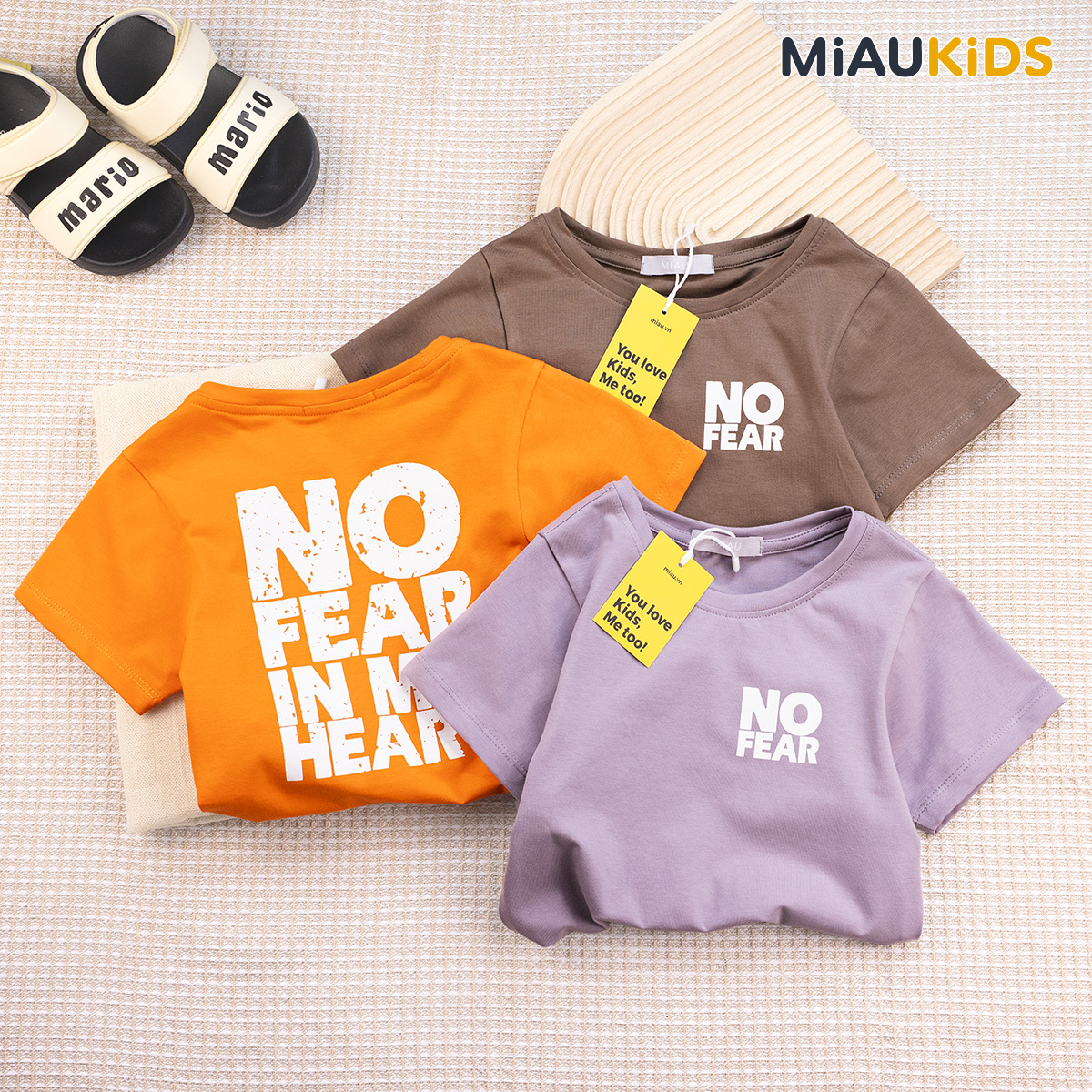 Đồ Bộ Bé Trai Cotton No Fear MiauKids Thấm Hút Thoáng Mát