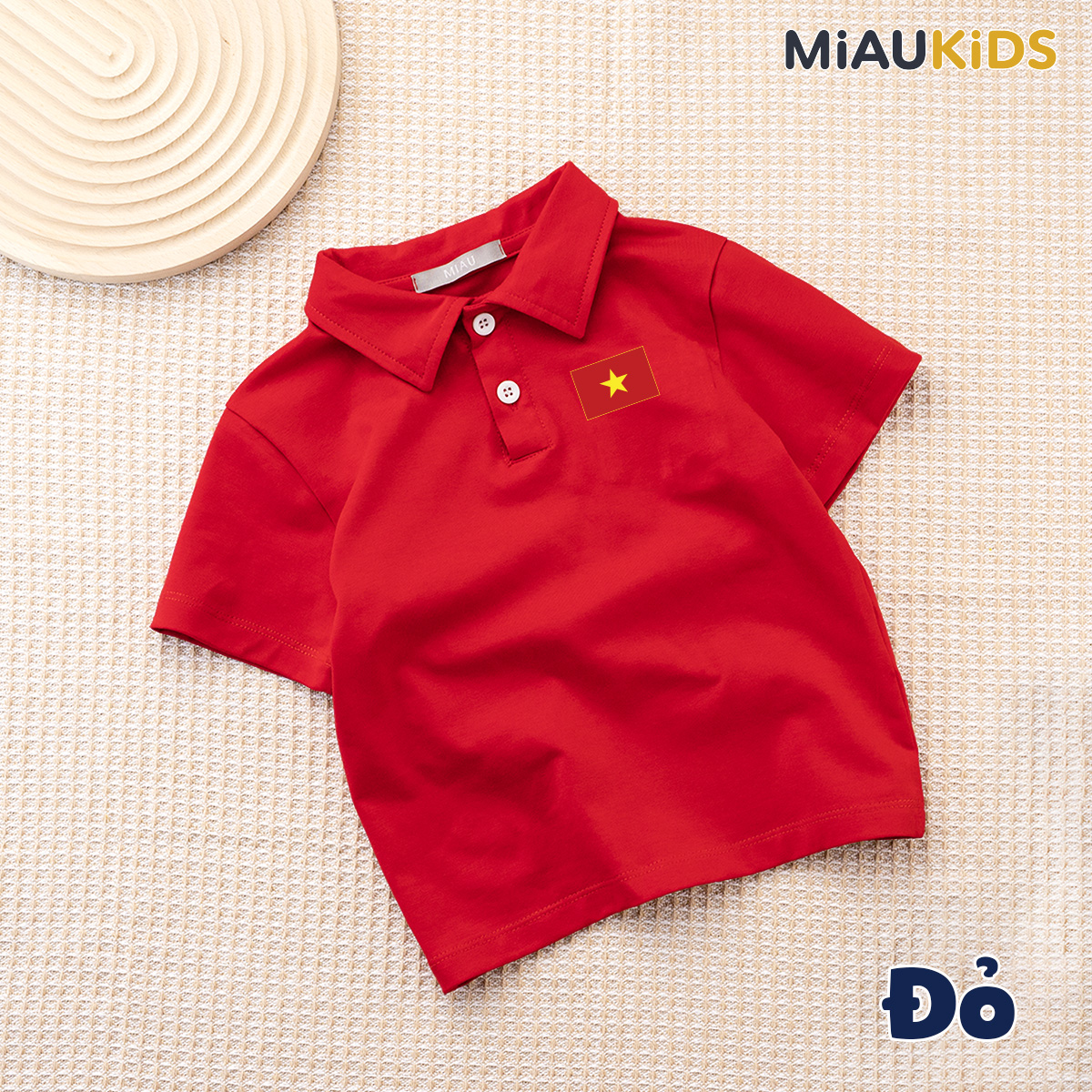 Áo Polo Cờ Đỏ Sao Vàng Cotton Cao Cấp Cho Bé 1-8 Tuổi