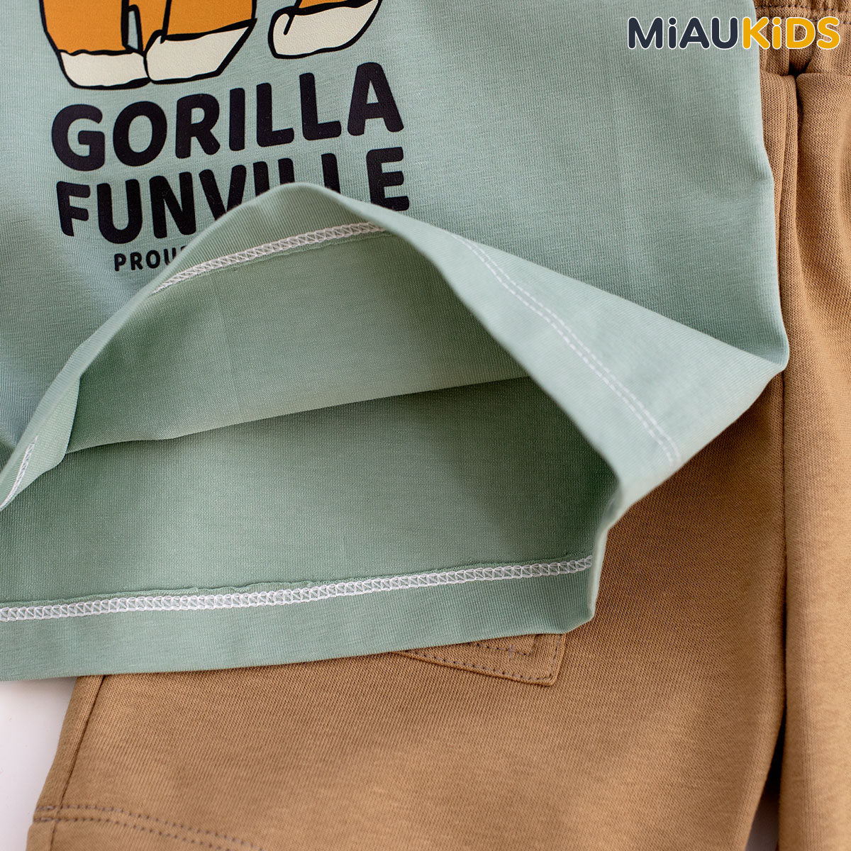 Bộ thun cộc tay cotton in hình Gorilla cool ngầu cho bé trai năng động